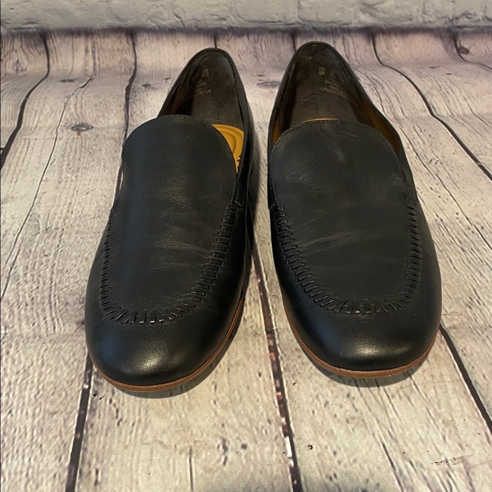 Franco Sarto Black Leather Loafers Sz 9 - Picture 3 of 11